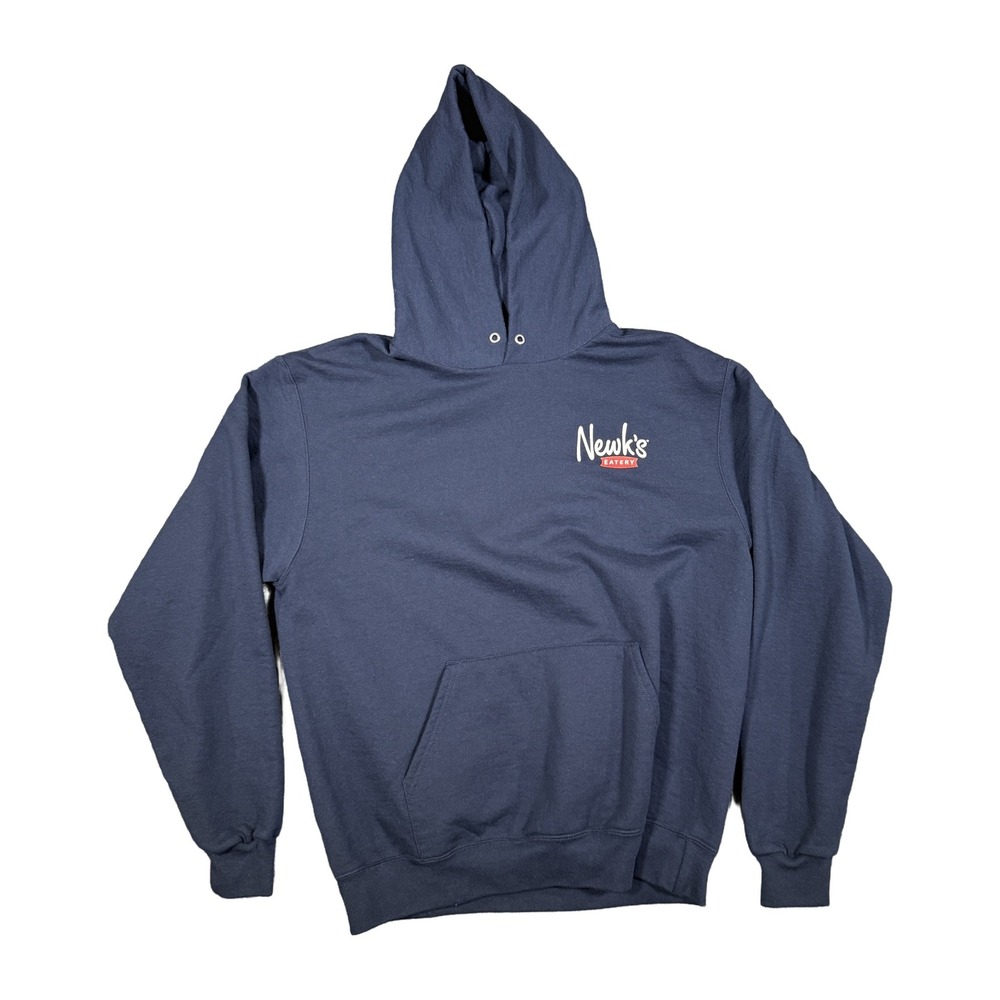 Champion Newks Eatery Navy Blue Graphic Pullover Hoodie Mens Large L 2638